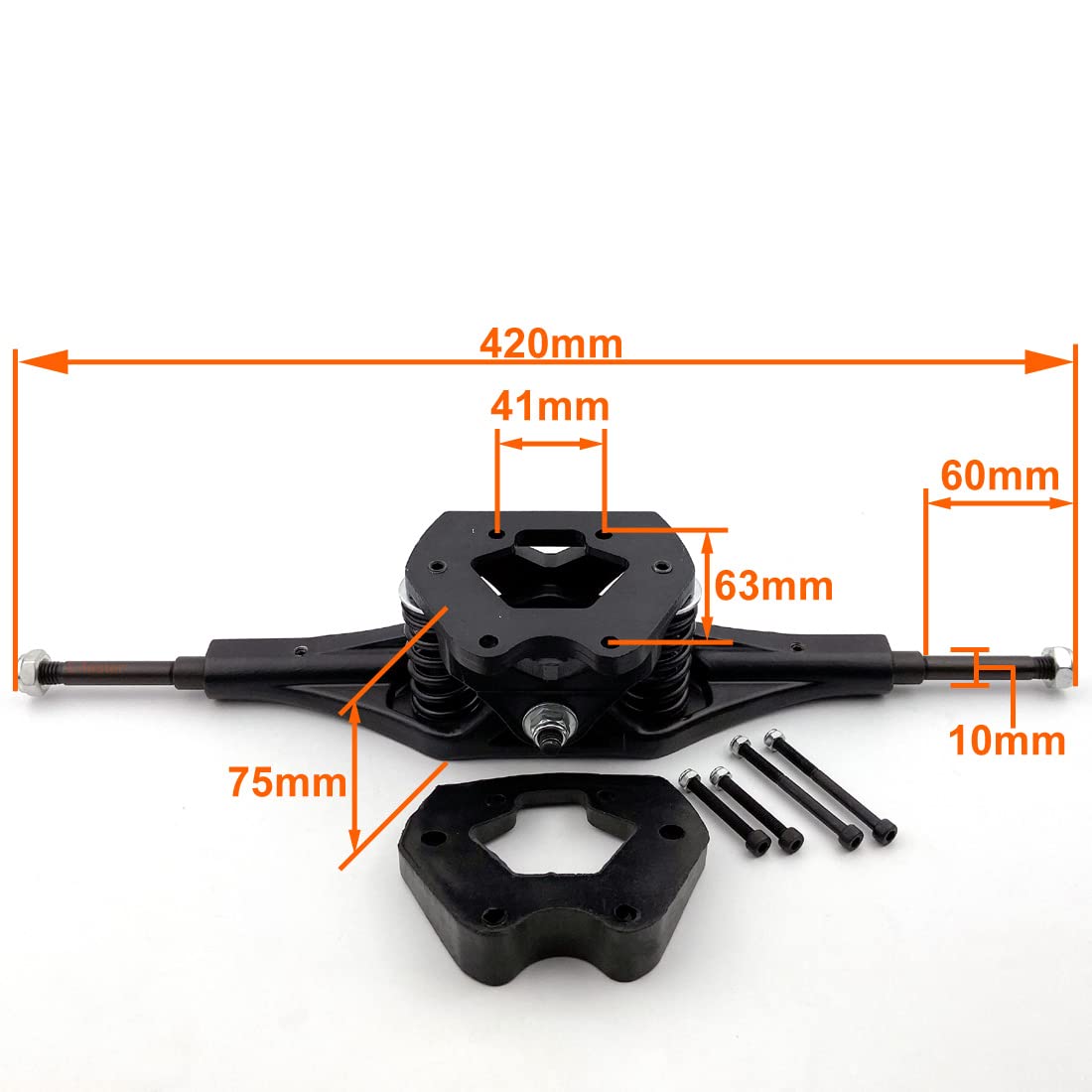 Off Road Longboard Truck Mountain Longboard Components 11 Inch Truck Downhill Board Part Mountain Skateboard Belt Drive Support (Normal Truck)