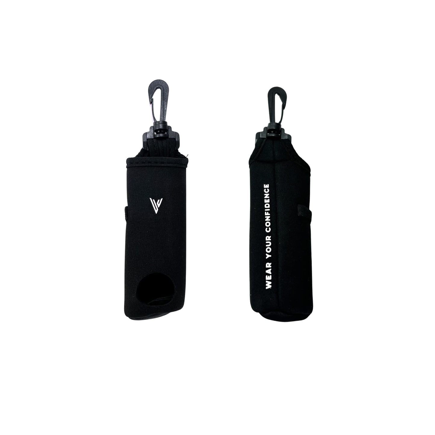 VIXII Golf Ball and Tee Holder - Holds 3 Golf Balls and 3 Tees, Soft Carry Bag Pouch with Secure 360° Swivel Keychain Belt Clip Hook, Gift Accessories for Golfers and Women’s Birthdays - Black