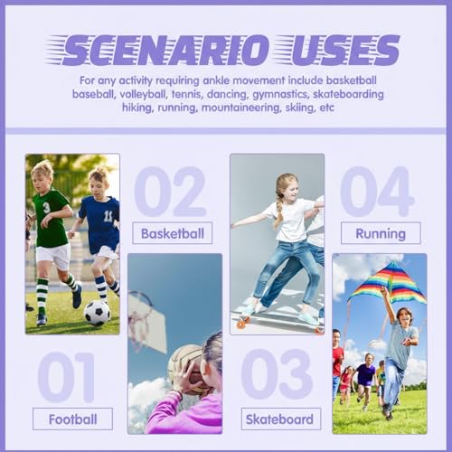 Girls Ankle Brace Compression Sleeves - Purple, Medium (3 Pairs)