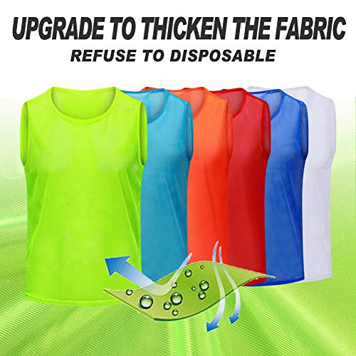 Lightweight Soccer Scrimmage Vests for Kids & Adults - Mesh Training Jerseys