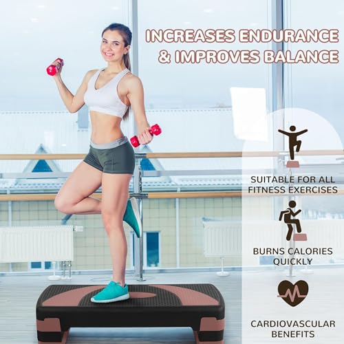 31" Aerobic Step Platform - Adjustable Height, Pearly Pink