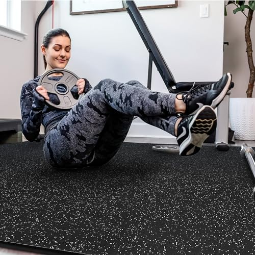Interlocking Exercise Mats - 24 Pcs (96 Sq Ft) - Black/Grey