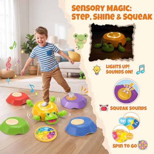 Kids Frog Stepping Stones with Light & Sound, Balance Game Set, 6PCS