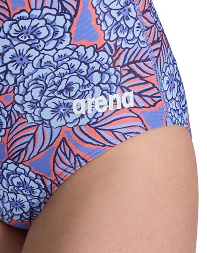 Arena Women's Hydrangea Bouquet Swimwear - Navy/Red/White - Light Drop Back Performance Suit
