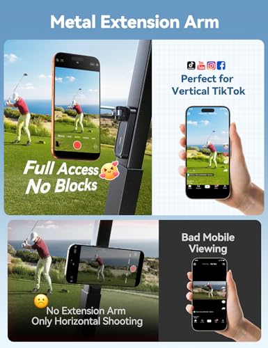 Dual-Sided Magnetic Golf Cart Phone Holder - Black, 360° Rotatable