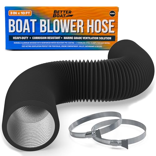 Boat Blower Hose, 3 Inch Marine Exhaust 10 Ft Flexible PVC Duct