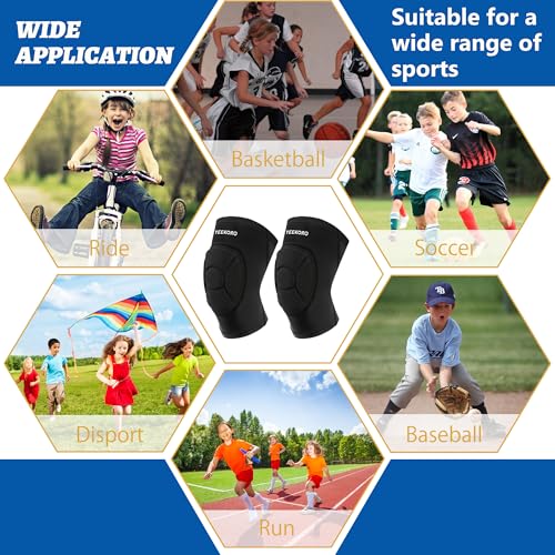 Kids Black Knee & Elbow Pad Set for Sports Protect Gear - S Size