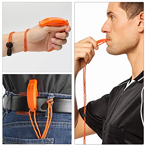 Super Loud Floating Emergency Whistle with Lanyard - 2 Pack, Orange