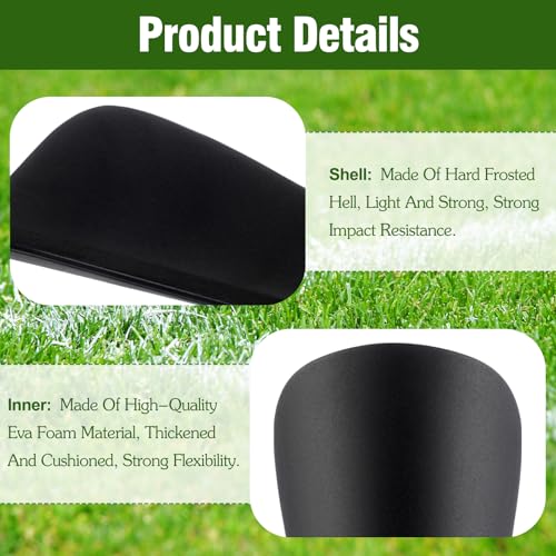 Mini Soccer Shin Guards - 3 Pairs, Lightweight Protective Gear - Black, White, Rose Red