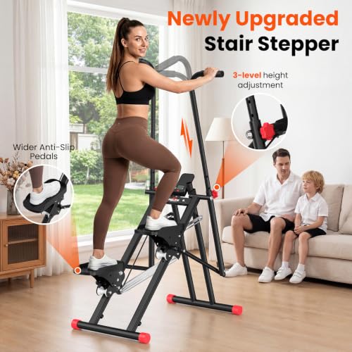 Stair Stepper Machine for Home Exercise - Adjustable Resistance, Black