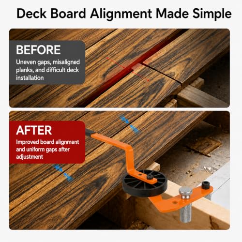 Heavy-Duty Deck Board Straightening Tool - Carbon Steel Deck Lever for Composite & Wood Decks