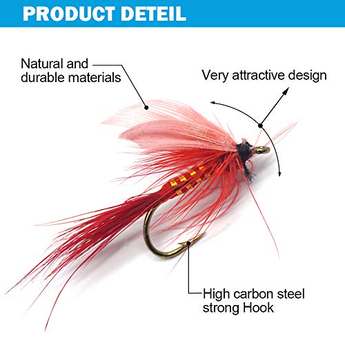 Trout Fly Fishing Kit - 16 Premium Dry & Wet Flies