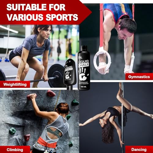 Mess-Free Liquid Chalk for Weightlifting & Climbing - 2 oz & 12 oz
