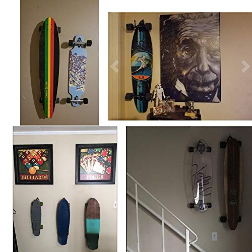 Adjustable Wall Mount Skateboard Hanger Rack - 2 Pack