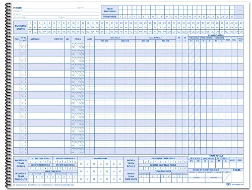Basketball Scorebook with Hardcover, 16 Players, 9.25x12 inches, Team & Player Stats