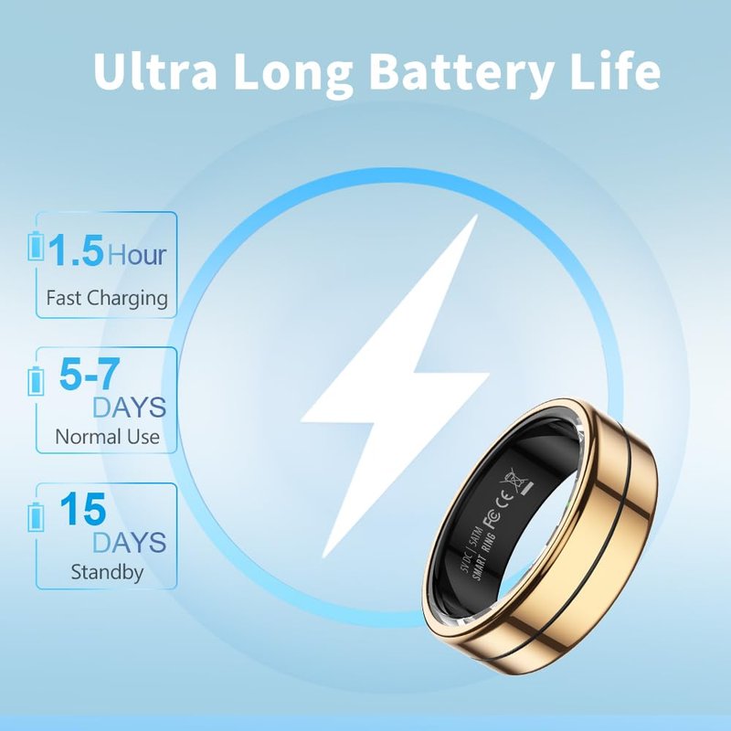 UouNeaCo New Smart Ring for Women and Men, Fitness Tracker with Heart Rate Monitor, Sleep Tracker,100+ Sport Modes, Step Counter, IP68 Waterproof, No Subscription Fee for iOS/Android (Black, 10)