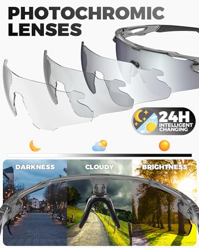 Photochromic Sunglasses for Men & Women - Grey UV Protection