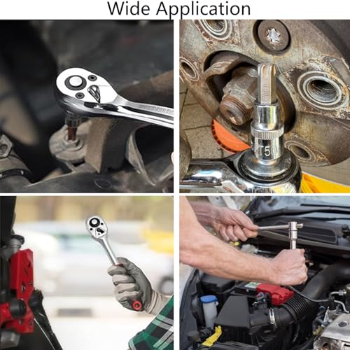 TOP-VIGOR 2Pcs 1/4-inch Drive E10 External Torx Shallow Socket, Cr-V Drive Socket Steel for Auto Repairing and Household