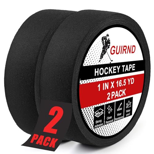 Hockey Tape - 2 Rolls Strong Adhesive Goon Tape, Black 1 Inch x 49.5 FT