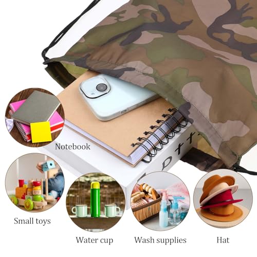 2PCS Waterproof Camouflage Drawstring Backpack - 16.5 x 13.8 Inch
