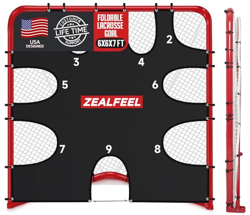 Lacrosse Goal with 9-Zone Target - 6x6x7 Ft Heavy-Duty