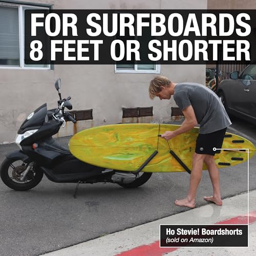 Surfboard Rack for Scooters, Mopeds & eBikes - Black - Easy Install for 8ft Boards