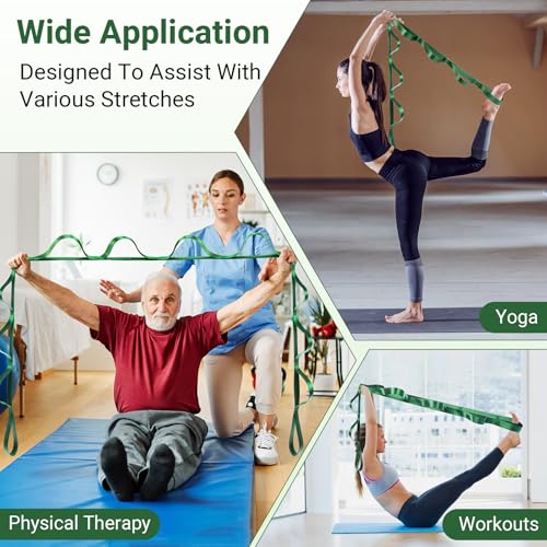 8 ft Stretch Strap with Loops for Physical Therapy & Yoga