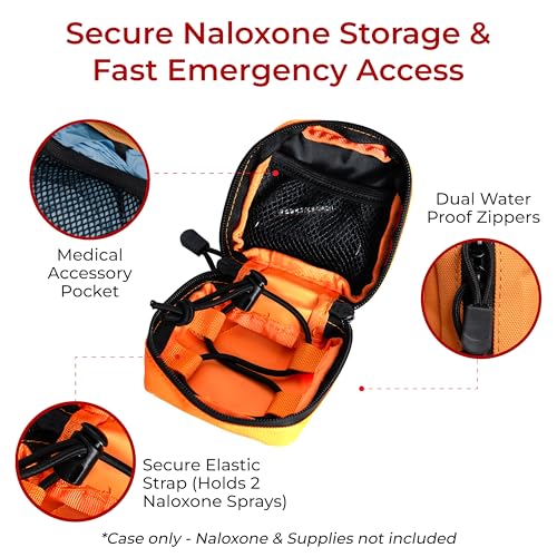 Naloxone Overdose Response Pouch with Magnetic Attachment - Orange