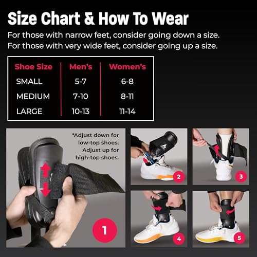 Cramer Active Ankle T2 Brace Medium Black - Rigid Support for Sprains, Volleyball & Cheerleading