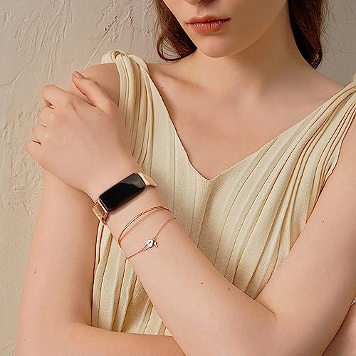 Stainless Steel Adjustable Band for Fitbit Inspire 3 - Rose Gold