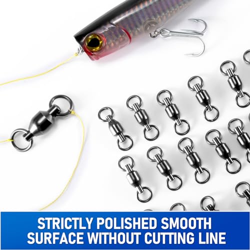 30-Pack Fishing Swivels - #0 33LB Ball Bearing Stainless Steel