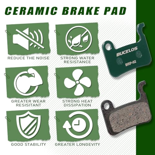 BUCKLOS Ceramic Bike Disc Brake Pads 25PC for Shimano & Zoom - Mountain & E-Bike Compatible