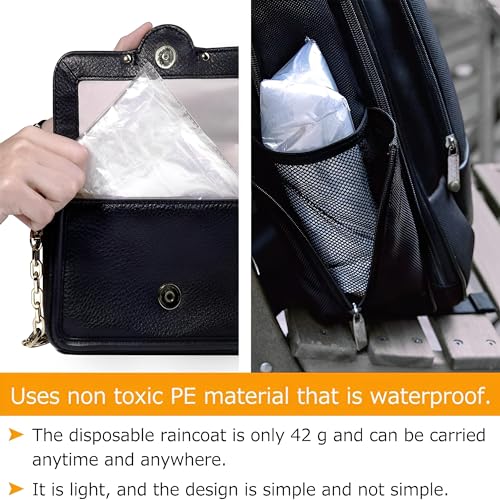 Disposable Rain Ponchos for Adults - Clear Family Pack (5 Count)