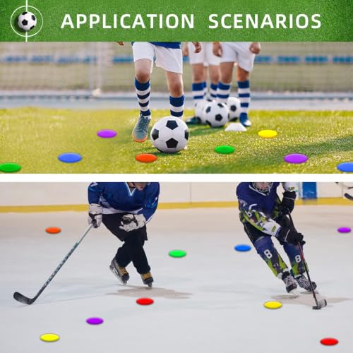 4-Inch Non-Slip Rubber Spot Markers - 24 Pack in 6 Colors