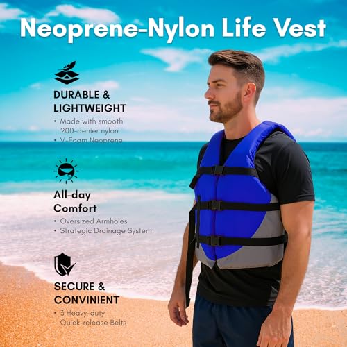Oversize 2X-Large to 5X-Large Red USCG Approved Water Sports Life Jacket