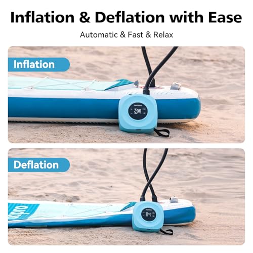 Electric Paddle Board Pump - 20 PSI, Lightweight, Blue