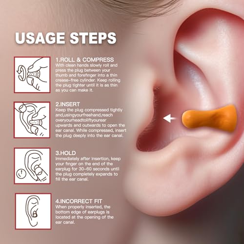 SNR 38dB Ear Plugs 500pcs Foam Earplugs Soft Disposable Ear Protection for Workers,Sleeping,Outdoor,Factory Hearing Protection NRR 32dB (500pcs Ear Plugs)