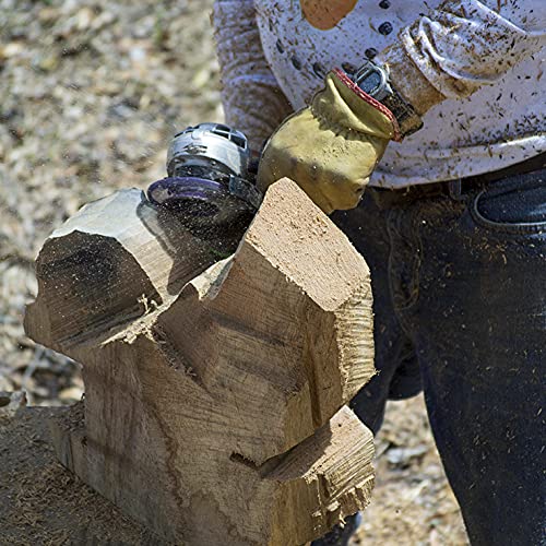 King Arthur's Tools Original and Patented Round Coarse Blue Holey Galahad Tungsten Carbide Disc for Woodworking, Shaping, and Smoothing - Fits most Standard 4 1/2", 115-125mm Angle Grinders #47851 RCB