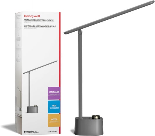 Honeywell H01 Pro LED Desk Lamp - Dimmable Foldable Light with USB Charging & 3 Color Modes for Home Office