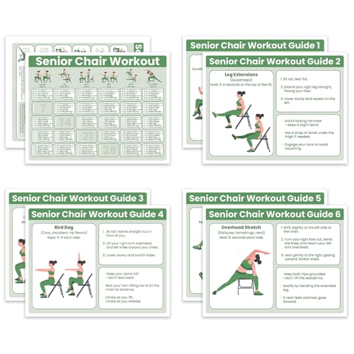 Senior Exercise Chair Workout Poster - 30-Day Gentle Stretching Chart
