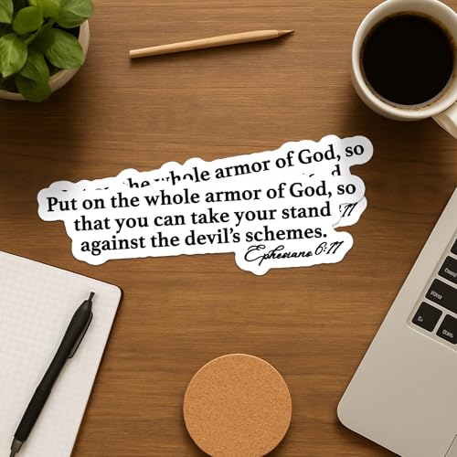 Ephesians 6:11 Bible Verse Vinyl Sticker - 8" Wide (2-Pack)