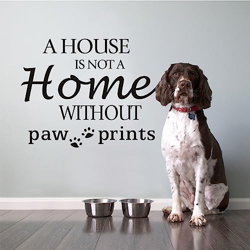 Cute Dog Wall Decal - Paw Prints Quote Vinyl Art Sticker 23x18 In