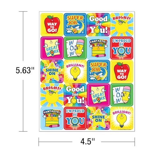 Motivational Reward Stickers for Kids - Winning Words - 120 Pack