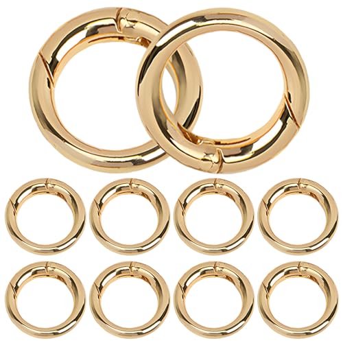 10 Pcs Heavy Duty Zinc Alloy Carabiner Clips - 1.22 Inch Gold