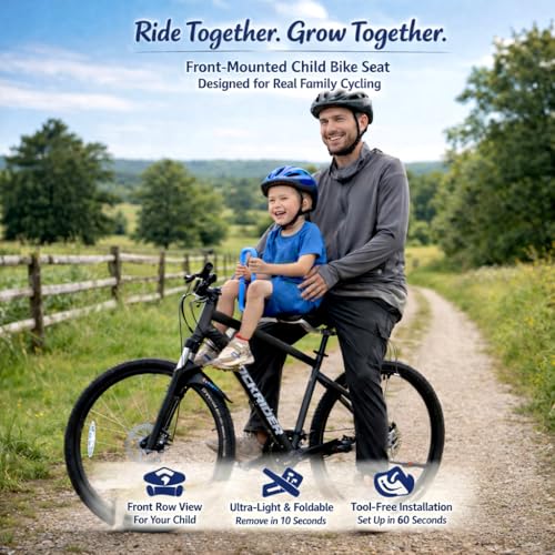 Front-Mount Child Bike Seat for Kids 2-6 Years - Blue-017