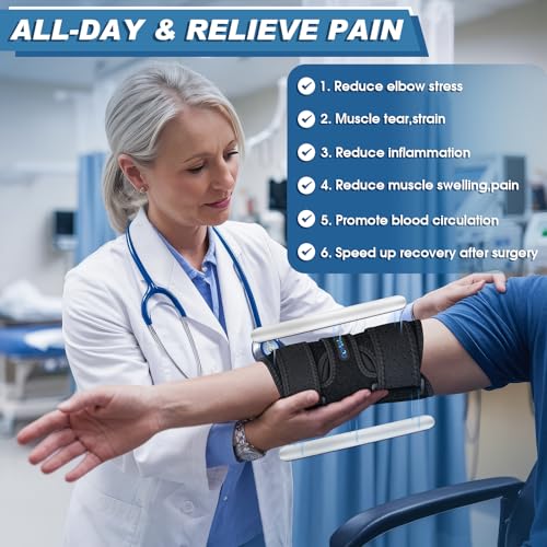 Elbow Brace for Cubital Tunnel - Ulnar Nerve Support, Black - One Size