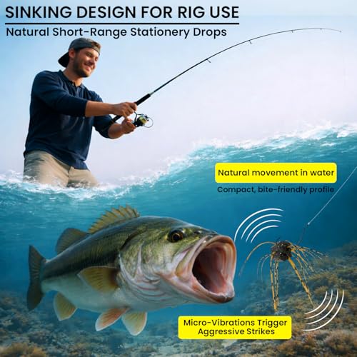 Soft Silicone Dice Fishing Lures with Tentacles - Brown, 10pcs