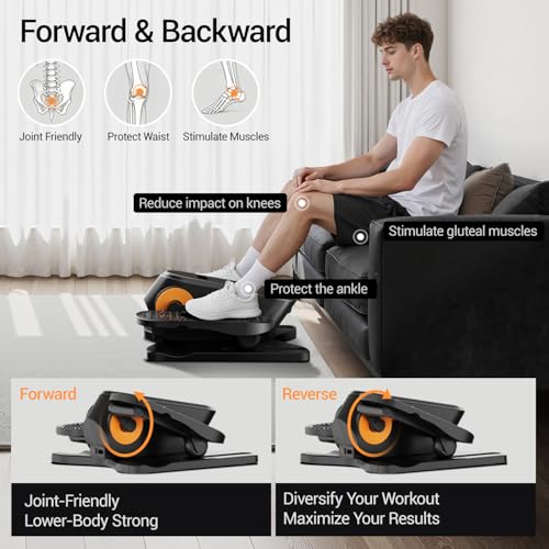 Under Desk Elliptical Machine - Quiet Seated Pedal Exerciser with Remote
