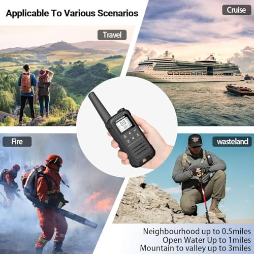 Baofeng F22 Long Range Walkie Talkies for Adults, Rechargeable Two-Way Radio with Flashlight, NOAA Weather Alert, USB-C Charge, Yellow Black Blue LGreen