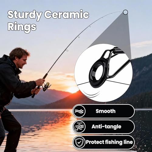 FishTrip Rod Tip Repair Kit Stainless Steel Ceramic Guides Replacement